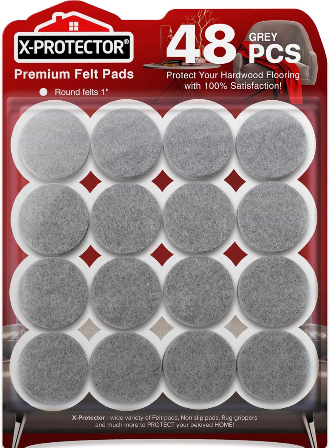 X-PROTECTOR Felt Furniture Pads - 133 PCS Premium Floor Protectors for Hardwood & Laminate | Brown & Beige