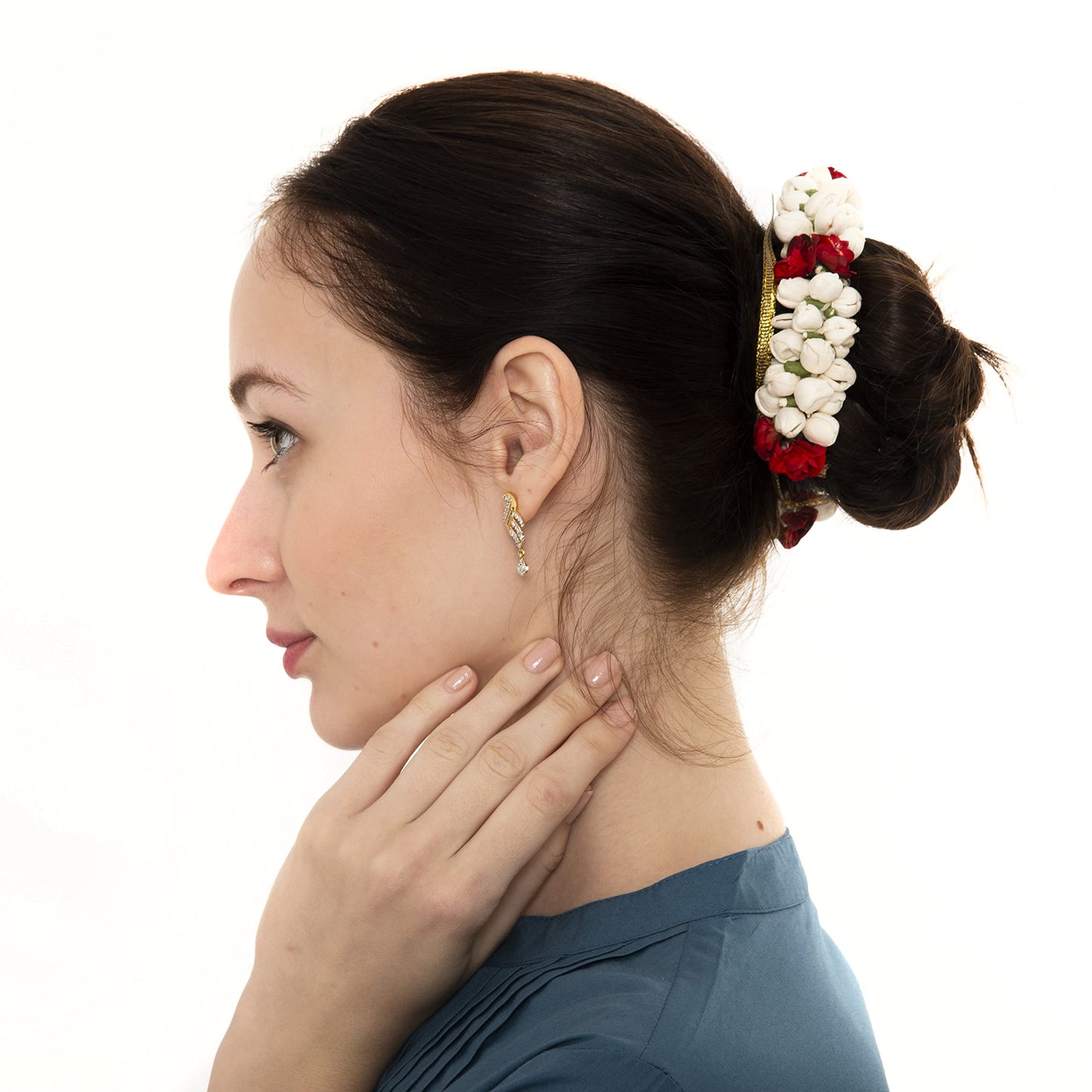 Aakarshana Jewels Hair Accessories Indian Traditional Style red and White