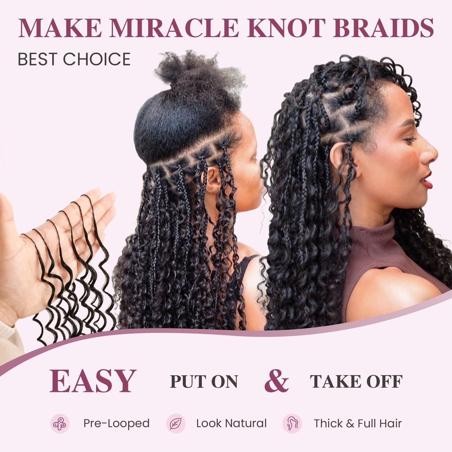 Feather Crochet Hair For Black Women, 100 Strands 120g Synthetic Deep Wave Pre-Separated Crochet Hair for Miracle Knots,Invisible Burmese Curly Hair Extensions (T30#, 12 Inch(200Strands))