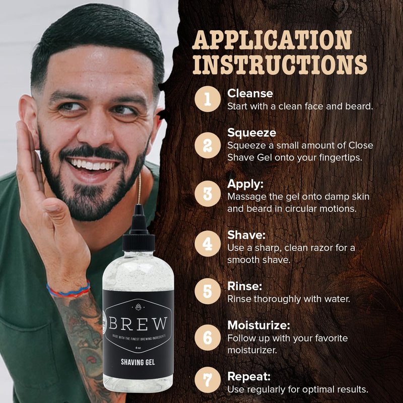 Complete Men's Beard Grooming Kit by BREW Grooming - Ultimate Gift Set Kit for Men including Wooden Comb, Beard Oil, Clear Shave Gel & Travel Toiletry Bag