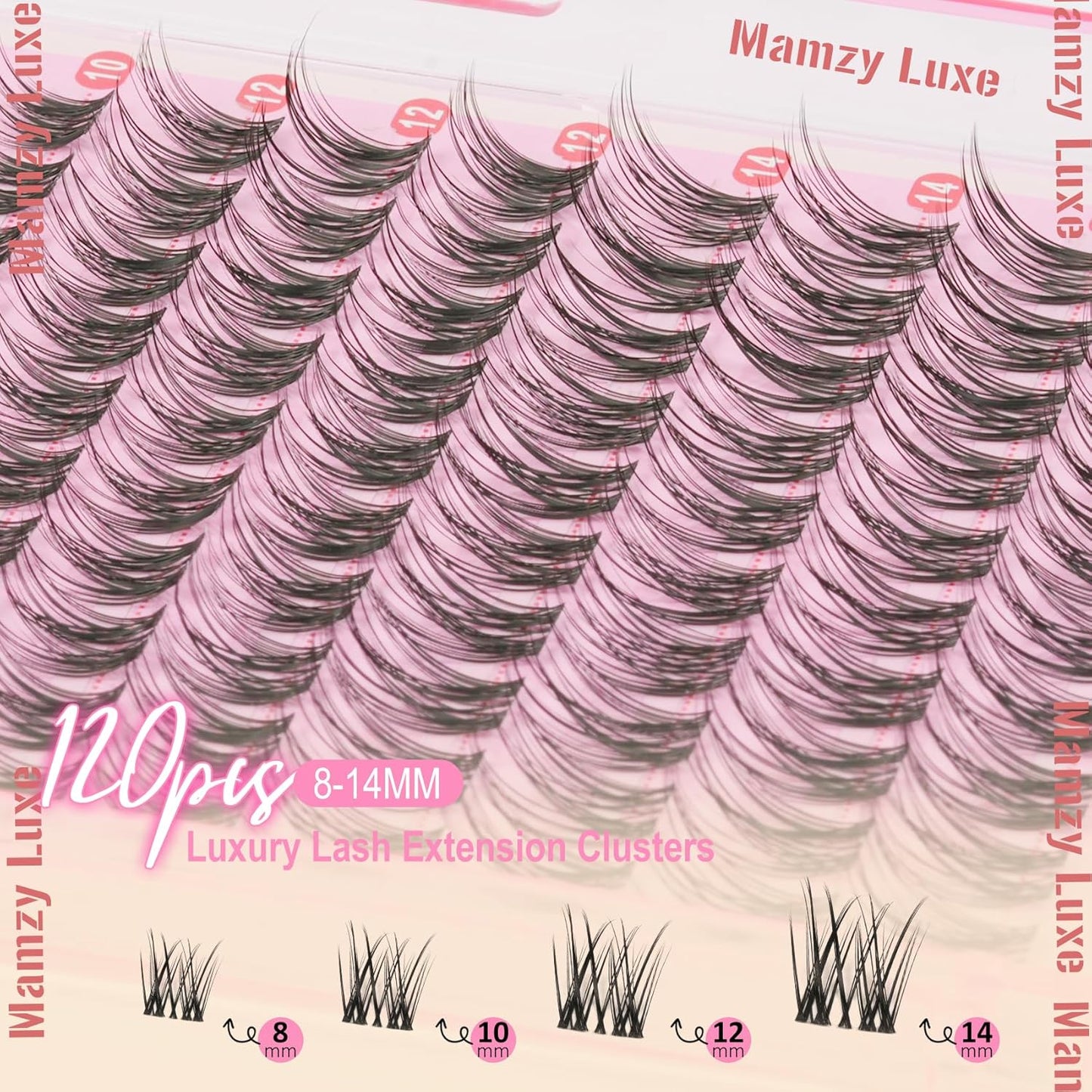 Natural Lash Clusters Kit - Short Wispy Eyelash Extensions 8-14MM | 120Pcs with Bond, Seal & Tweezers