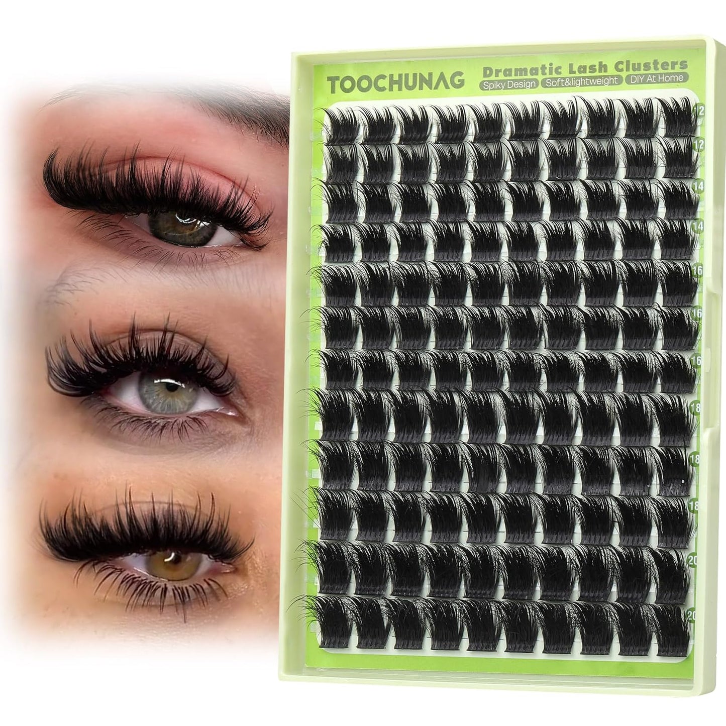 Spiky Manga Lash Clusters - 300pcs Anime Eyelash Extensions | 12-20mm Fairy Lashes for DIY Volume 80D/100D