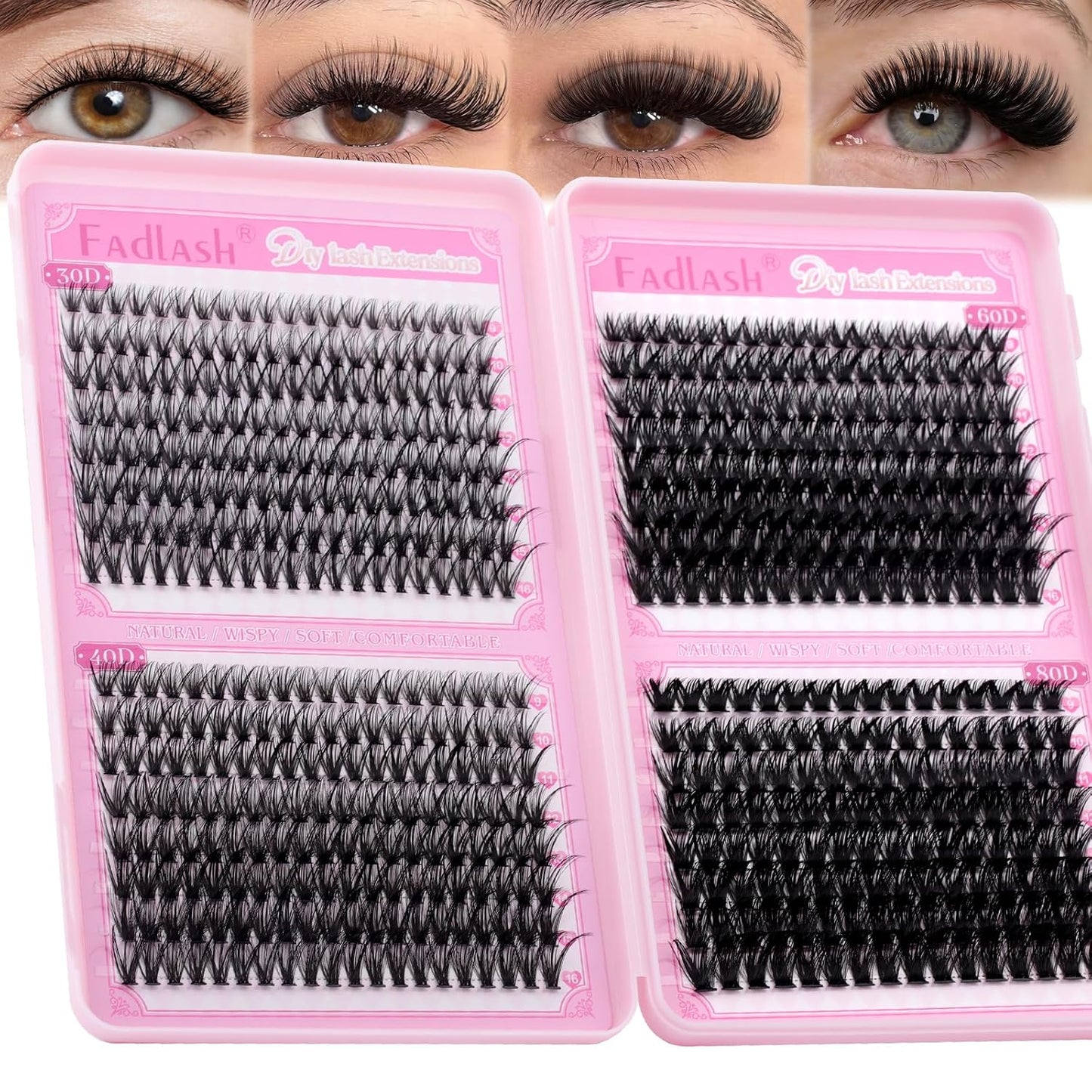 Eyelash Clusters - 80D & 100D D Curl Individual Lashes | 496PCS DIY Extensions 12-18mm