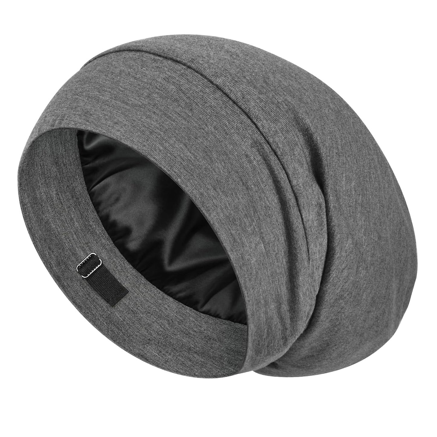 LULUSILK 100% Mulberry Silk Bonnet - Anti-Frizz Sleep Cap for Curly Hair | Black, Single Pack
