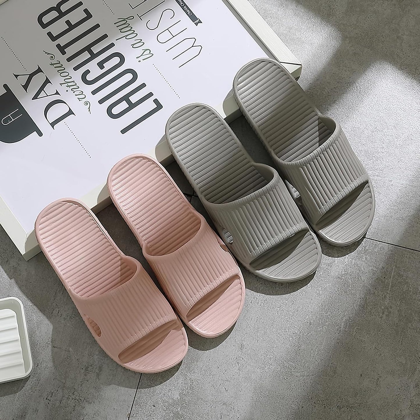 Quick-Drying Non-Slip Shower Slippers for Men & Women - Lightweight Open-Toe Design for Home & Outdoor Use
