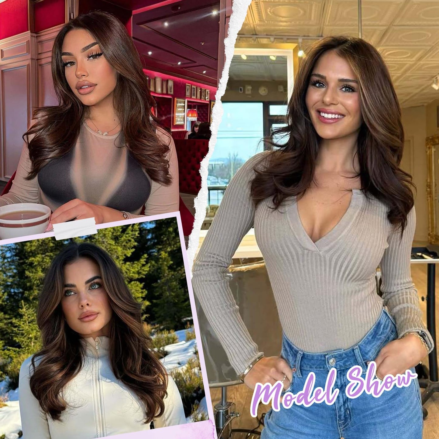 Fine Plus 18 Inch Hair Topper for Women with Thinning Hair, Synthetic Clip-in Hair Topper with Natural Body Wavy Texture Covers Gray Roots and Adds Volume Perfect for Daily Wear Parties and Vacation