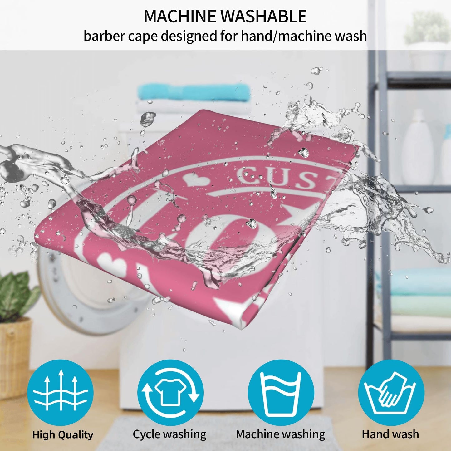 Custom Barber Cape Customized Haircut Capes Logo Text Photo Salon Hairdressing Apron for Home and Barbershop Azalea