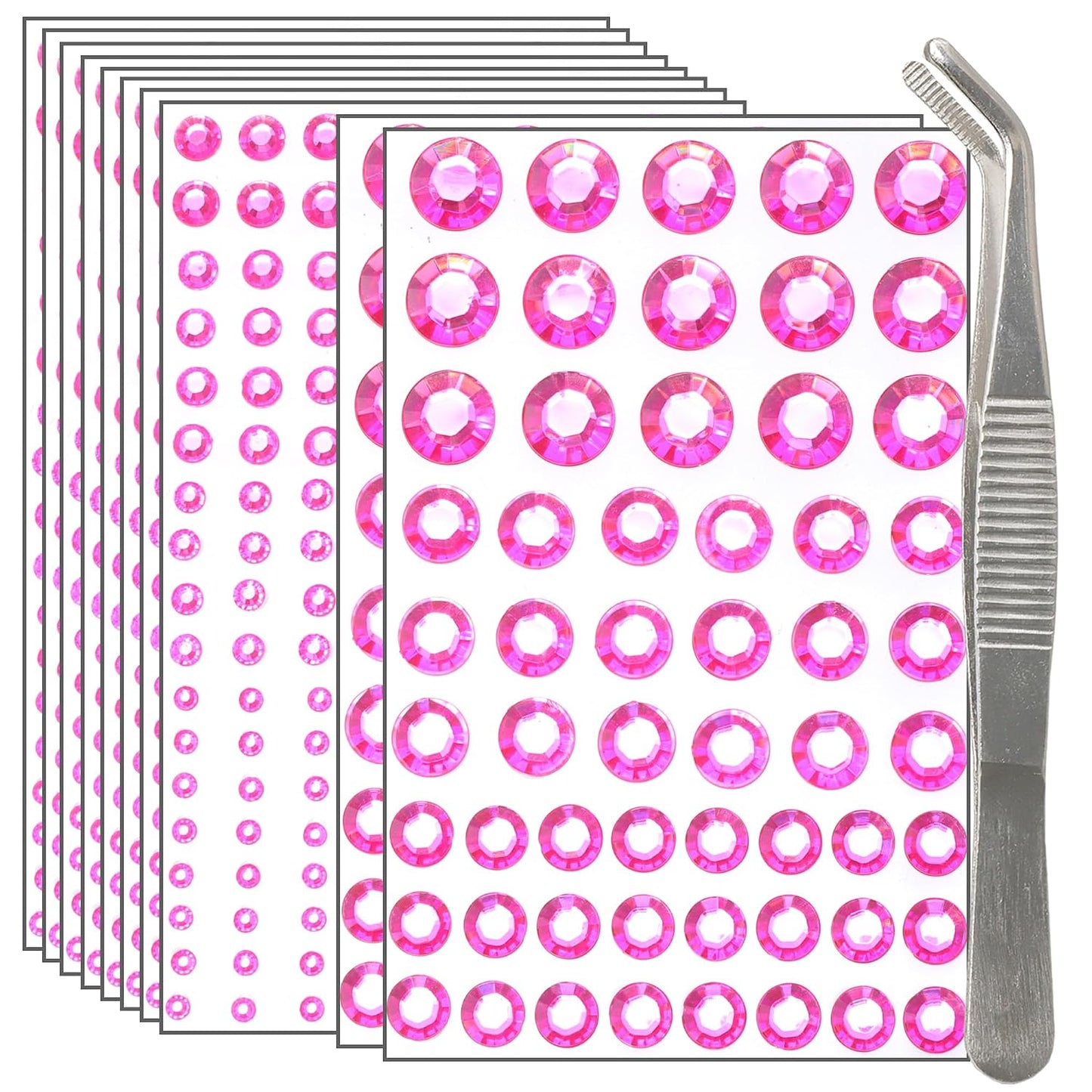 Hair Gems - 1760 Pcs Self-Adhesive Clear Rhinestones for Face, Body & Nail Art | Festival & Halloween Makeup