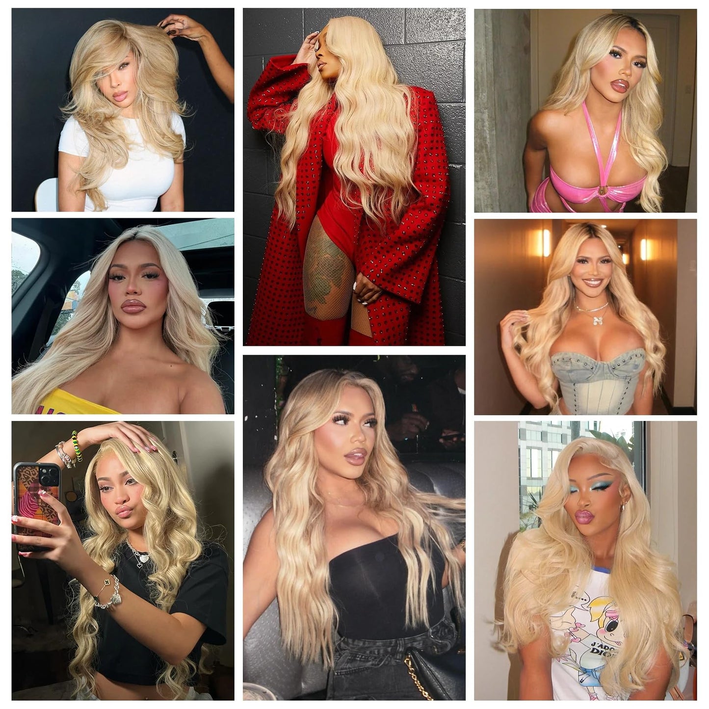AuokMar Blonde Bundles Human Hair 613 Body Wave Bundles 20 inch 50g Double Weft 8A Grade 613 Blonde Body Wave Bundle Human Hair Extensions