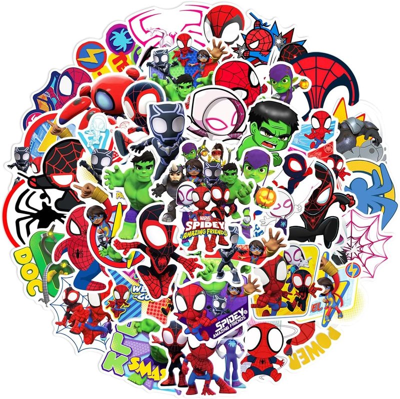 Spider-Man Stickers - 50Pcs Vinyl Waterproof Aesthetic Stickers for Water Bottles, Laptops, Phones & Journals | Gift for Kids & Women
