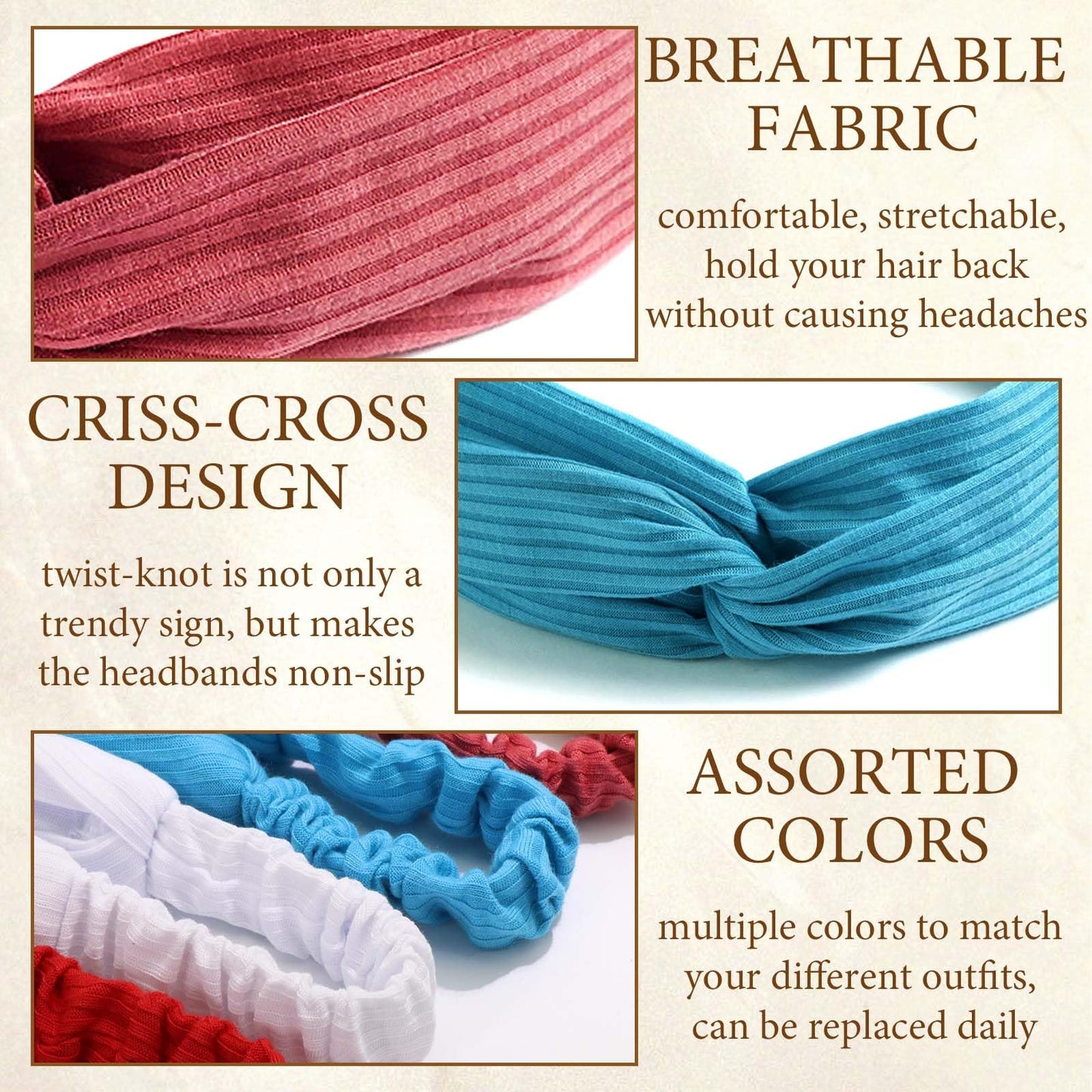 STGDAK Headband For Women's Hair Band Cute Hair Wrap Wide Headband 4Pcs