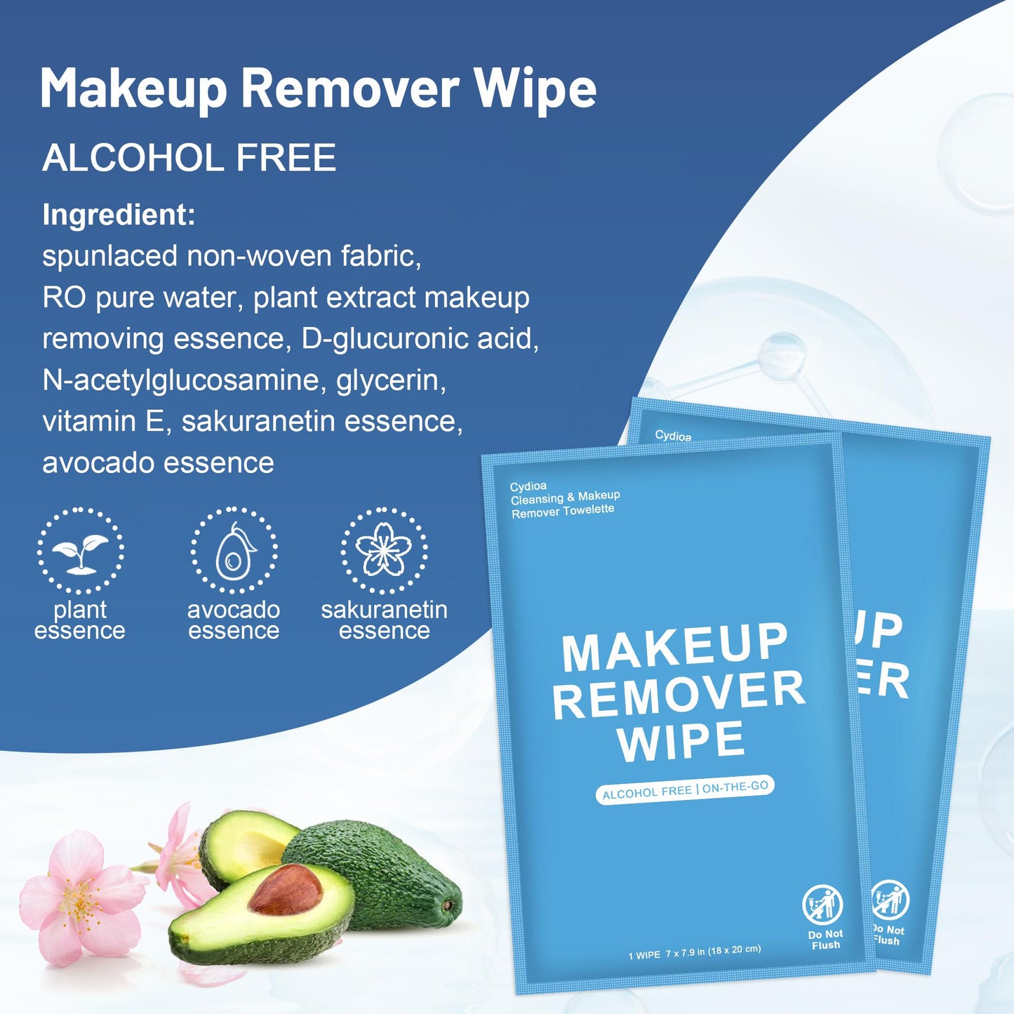 100 Count Makeup Remover Wipes Individually Wrapped, Travel Individual Wet Wipes Bulk, Gentle Cleansing for Face Mascara Lipstick, Single Makeup Removing Wet Wipes