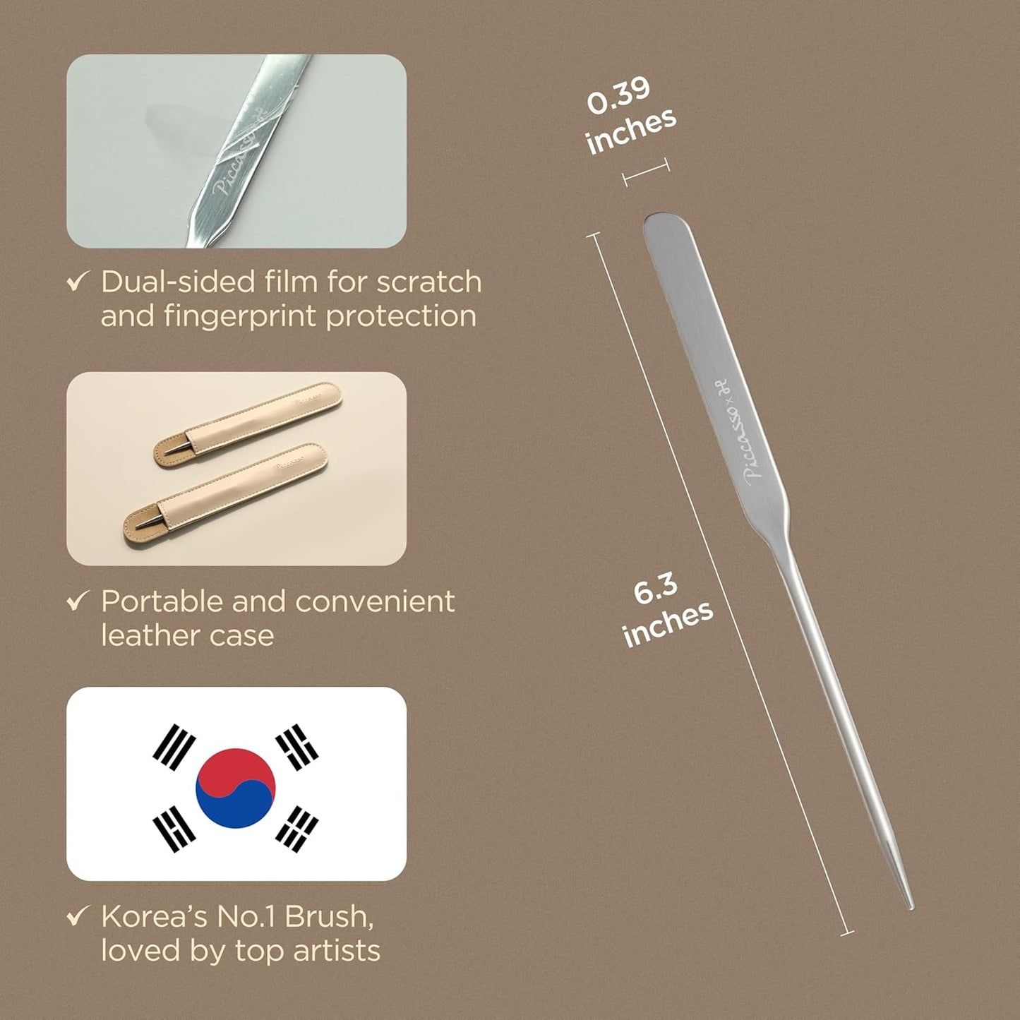 Professional Makeup Spatula - Stainless Steel Foundation Applicator for Flawless Finish | K-Beauty Tool with Leather Case