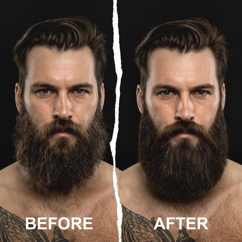 YEALIR Repair Beard Oil for Men - Repairs Breakage & Split Ends, Softens and Strengthens Dry & Damaged Beard, Lightweight, Non-Greasy, Beard Conditioner with Squalane & Argan Oil, Unscented, 1 Oz