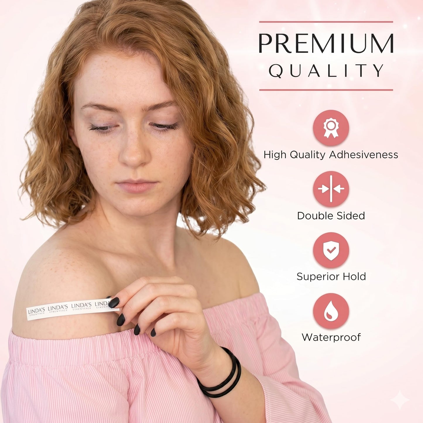 Double Sided Tape for Clothes, Body and Fashion (75 Strips) | Clothing and Hem Tape for Women, No Sew No Iron Fabric Adhesive, Strong Adhesive for Skin for All Shades and Sensitivity, Includes Tin Box