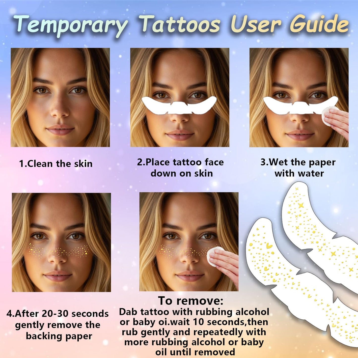 Freckles Temporary Face Tattoos 9 sheets