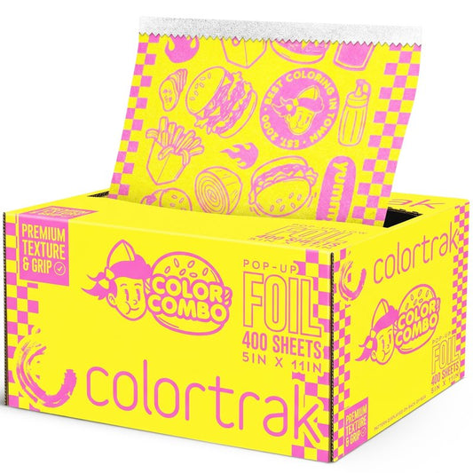 Colortrak Color Combo Popup Foil, Precut Sheets, 5 x 11" Embossed Aluminum Foils for Highlighting, Balayage and Coloring, 400 Count