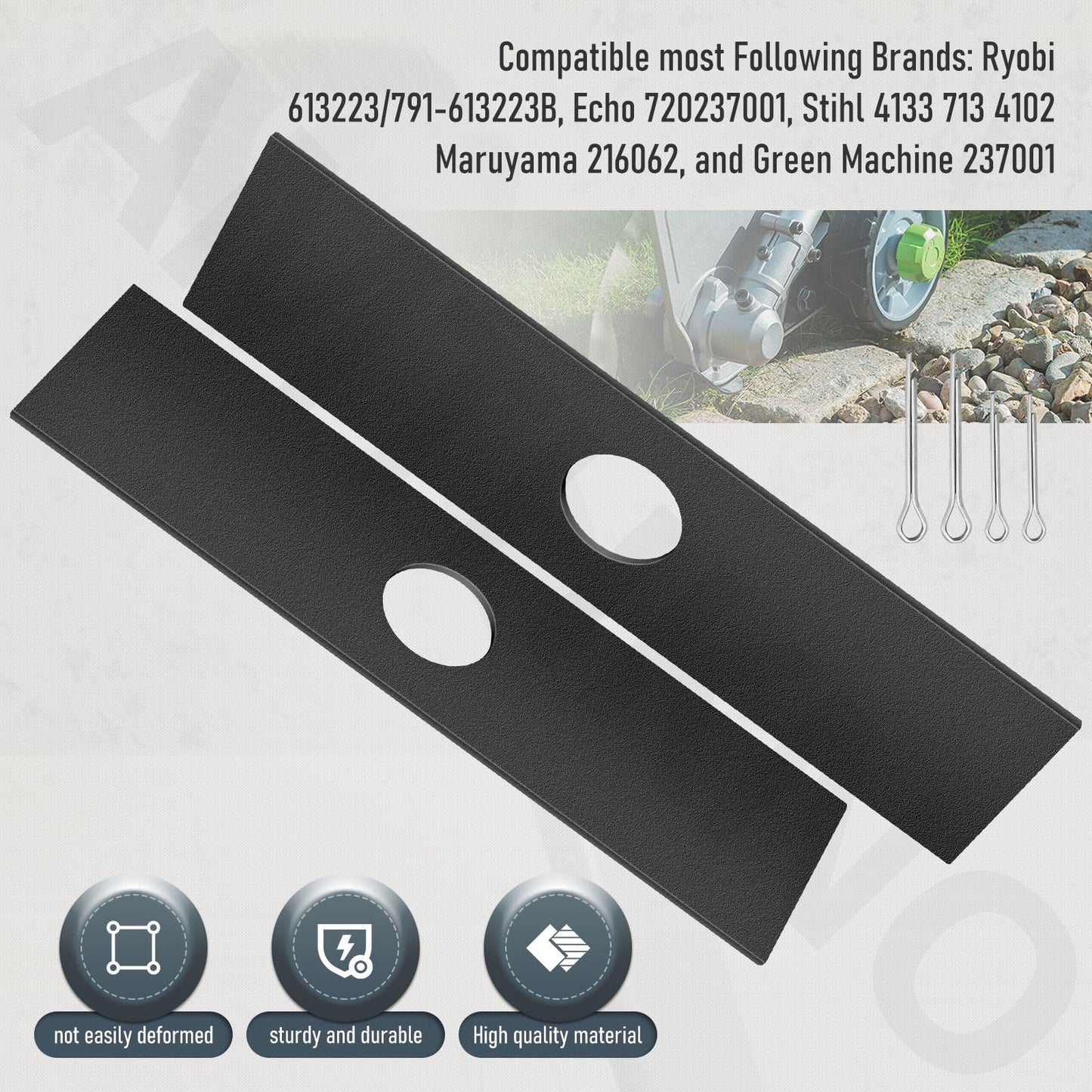 2 Pack 7-1/2" Edger Blades (1” Center Hole), for Ryobi 613223, Craftsman 85719 79240, Echo 720-237-001, Stihl 4133-713-4101, Maruyama 216062. Green Machine 237001, Universal Compatible Most Edger.