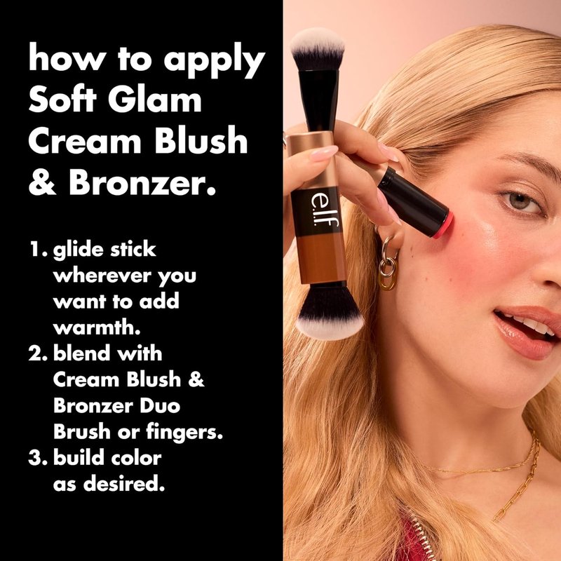 e.l.f. Soft Glam Cream Bronzer Stick - Buildable Long-Lasting Satin Finish | Deep Color, Vegan & Cruelty-Free