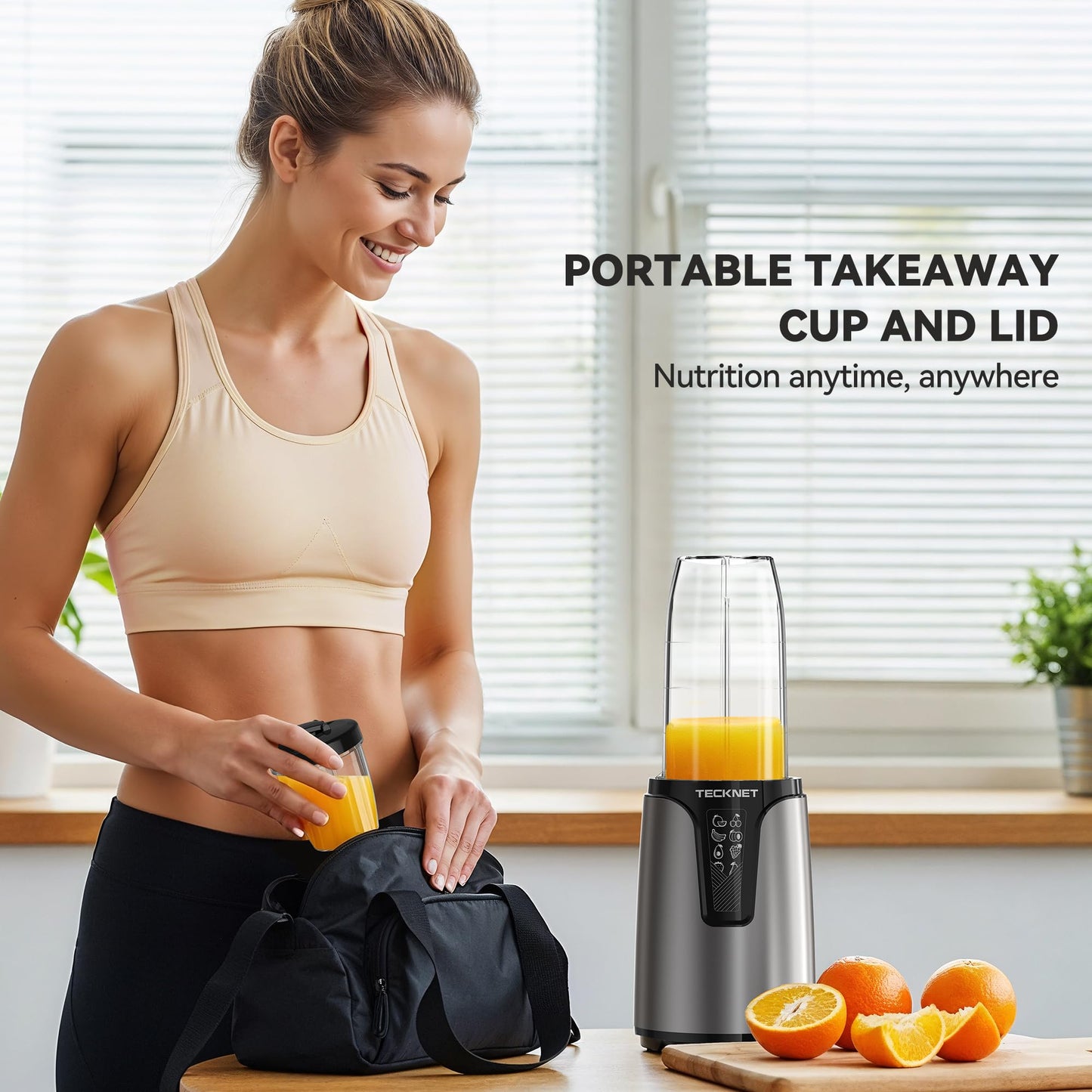 TECKNET 25000RPM Personal Blender, 1000W Smoothie Blender, Portable Small Blenders, Self-Clean Smoothie Maker, Mixer Grinder Combo - Protein Shakes, Puree & Coffee Grind, BPA-Free To-Go Cups 17oz&10oz