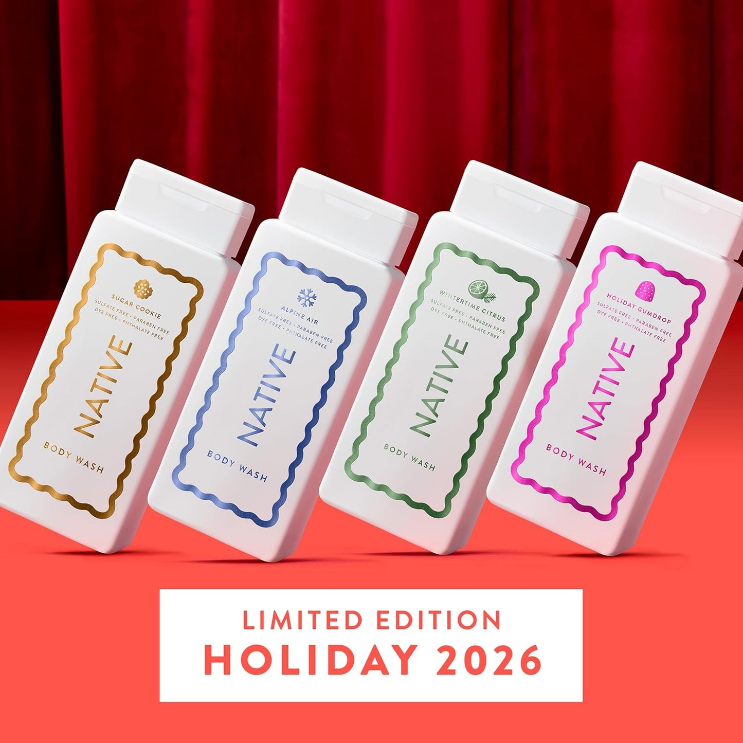 Native Body Wash - Holiday Gumdrop Scent | Naturally Derived Ingredients, Sulfate & Paraben Free | 18 oz