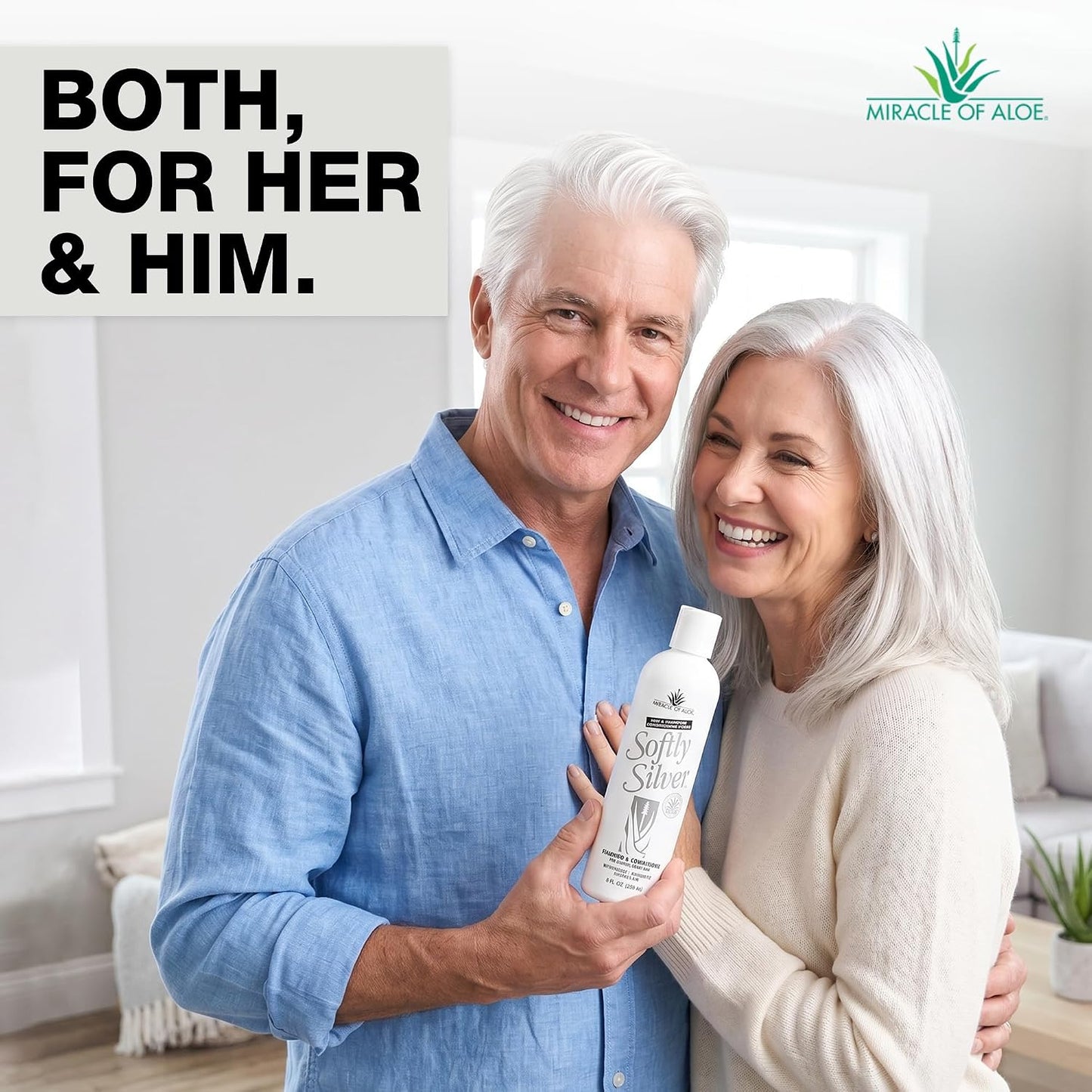 Silver Shampoo for Gray Hair - 2-in-1 Purple Restorative Wash with Panthenol & Aloe | Adds Luster & Bounce
