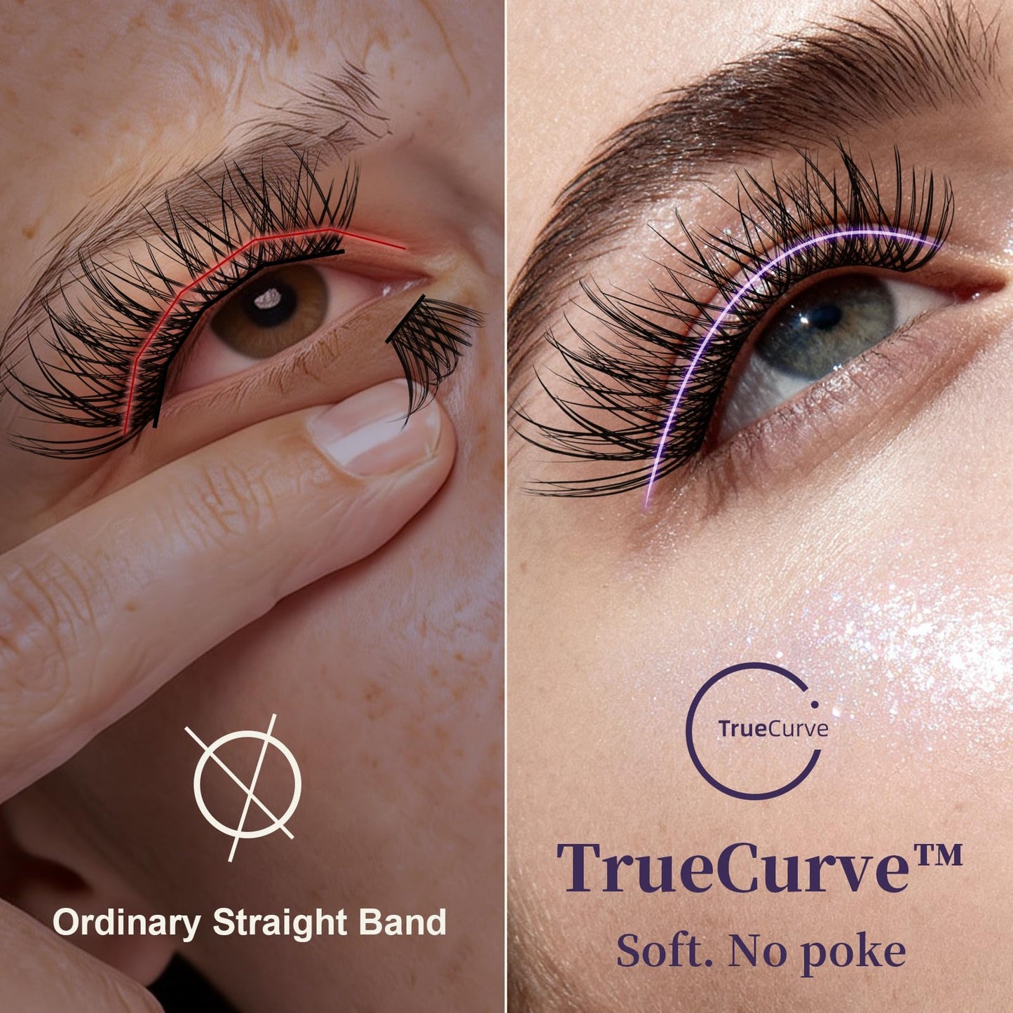 GlowVane True-Curve Lash Clusters Kit, Soft Natural Look Eyelash Clusters for All-Day Comfort, 0.03mm Wispy D Curl Lashes, 8-18mm Lightweight Curved Band Lashes, Beginner-Friendly (Winkie Kit)