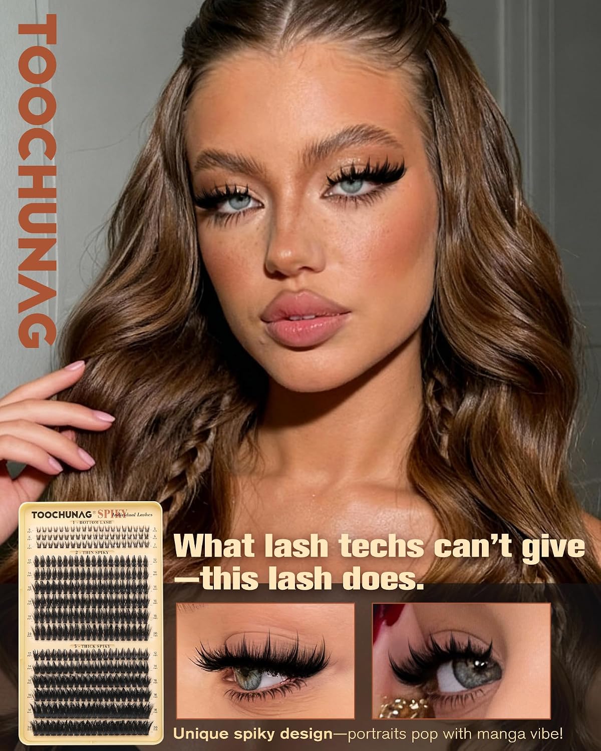 Spiky Manga Lash Clusters - 300pcs Anime Eyelash Extensions | 12-20mm Fairy Lashes for DIY Volume 80D/100D