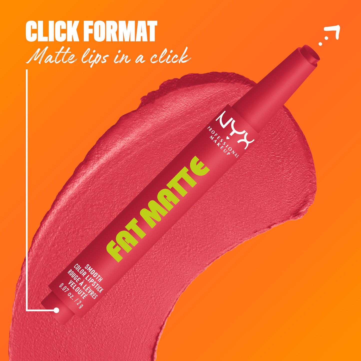 NYX PROFESSIONAL MAKEUP Fat Matte Lipstick, Pigmented, Smoothing, & Non-Drying Lip Crayon, Long Lasting Lip Makeup, Vegan & Cruelty Free - Flamingo Feather (Warm Pink)