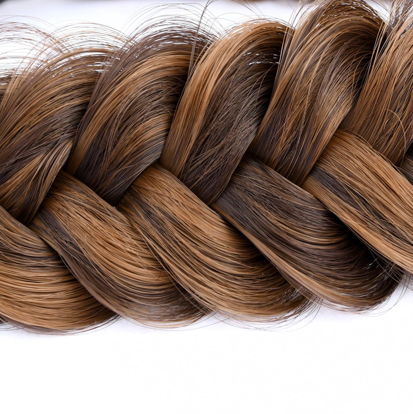 DIGUAN Messy Wide 2 Strands Synthetic Hair Braided Headband Hairpiece Women Girl Beauty accessory, 62g/2.1 oz (Chocolate Toast)