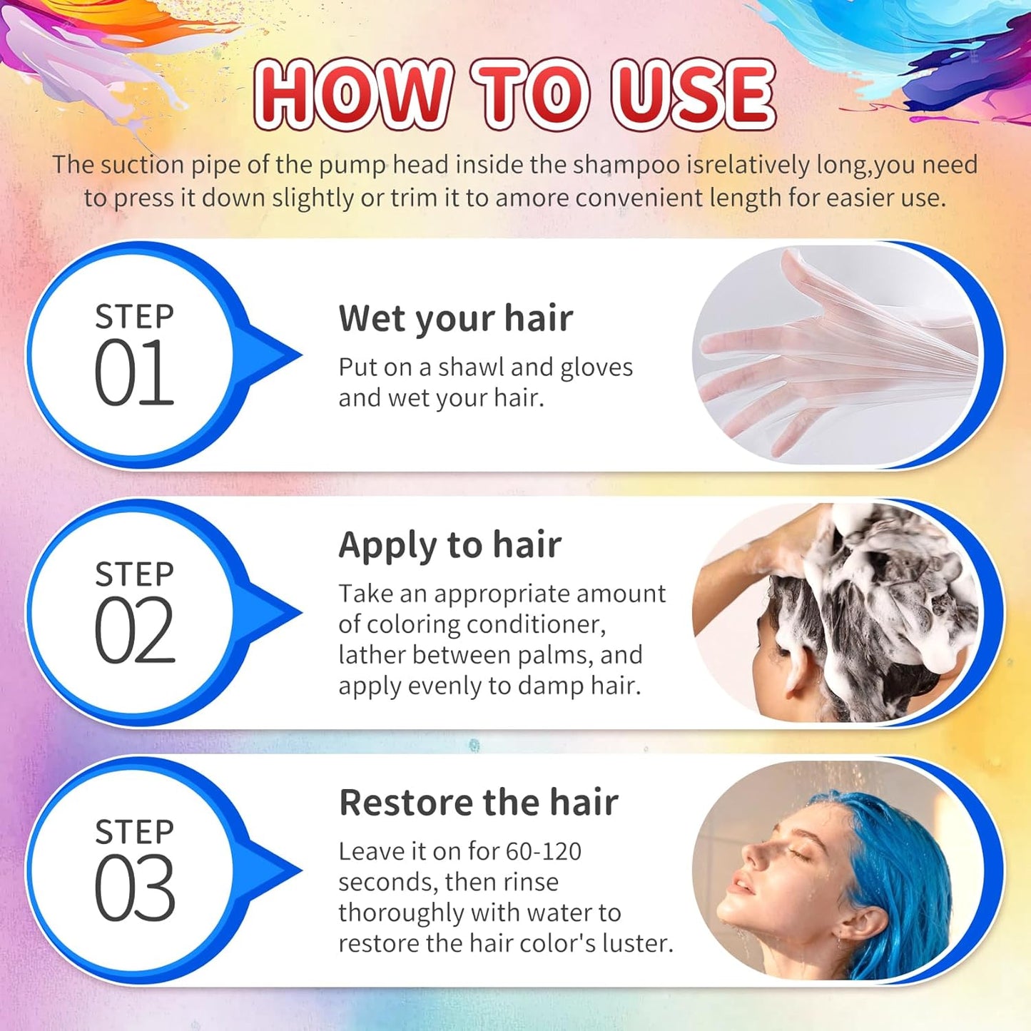 Color Depositing Conditioner - 3-in-1 Vegan Hair Dye for Gloss & Vibrancy | 10.14 Fl. Oz - Blue