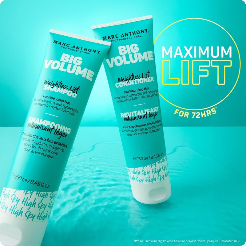 Marc Anthony Big Volume Shampoo & Conditioner Set - Lightweight, Sulfate-Free Hair Care for Fine, Thin Hair | Frizz-Free Formula