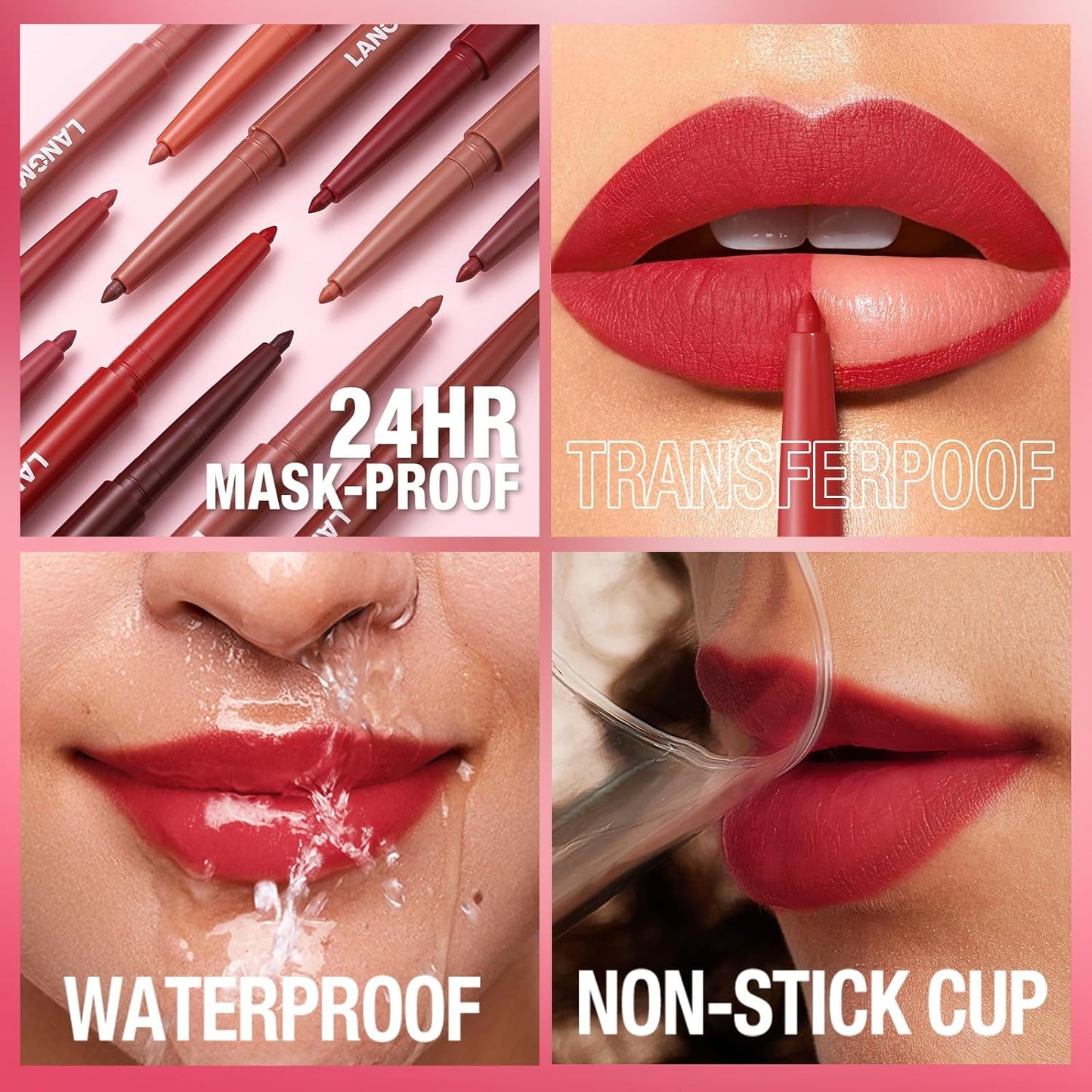 LANGMANNI 12-Color Matte Velvet Lip Liner Set | Smooth, Waterproof & Highly Pigmented for Daily Makeup
