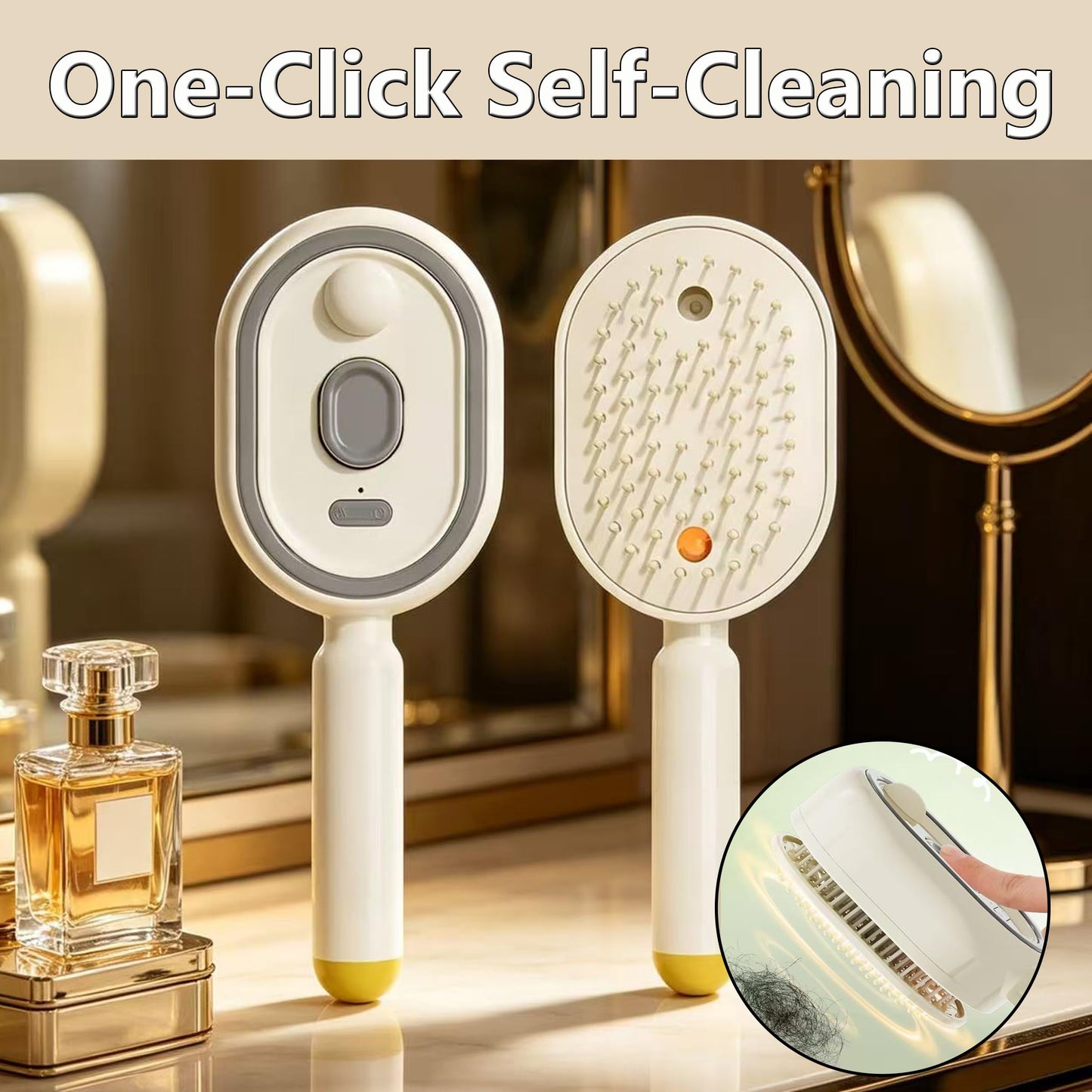 Electric Spray Air Cushion Massage Comb, 2026 Upgrade 2 in 1 Misting Detangling Brush Rechargeable Hair Straightener Steam Brush for Hair, Rechargeable Steam Hairs Straightener (White)