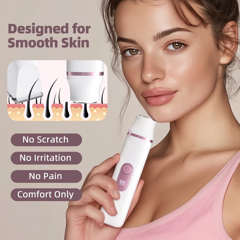 5-in-1 Bikini Trimmer for Women: Mothers Day Gifts, Travel Essentials, IPX7 Waterproof Electric Shaver Razor, Rechargeable Body Hair Removal with LED Display, 5 Replacement Ceramic Blade Heads