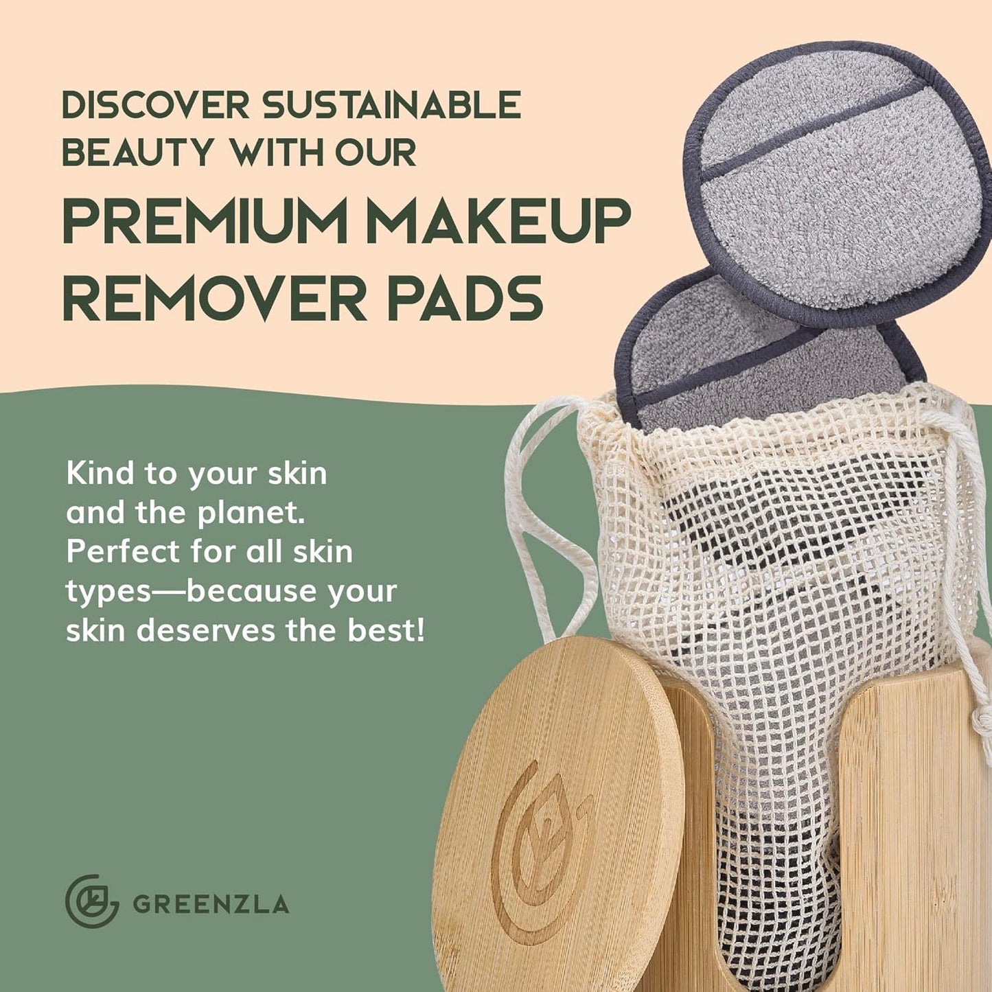 Reusable Makeup Remover Pads - 12 Pack Microfiber Cotton Rounds | Charcoal & Bamboo Terry for All Skin Types