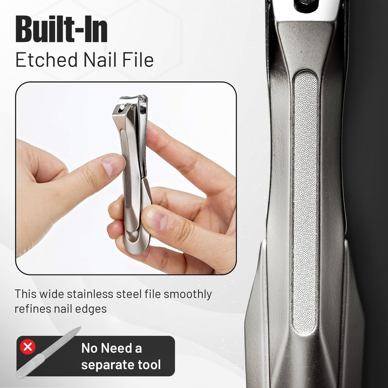 Japanese Stainless Steel Nail Clipper with Leather Case (Power L Size)