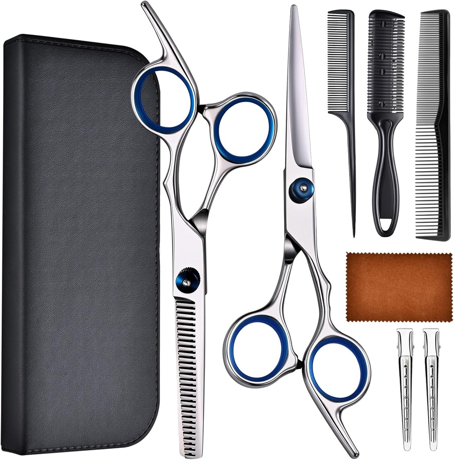 Professional Hair Cutting Scissors Set - Stainless Steel Barber Shears & Thinning Shears for Men, Women & Kids | LFJ1234