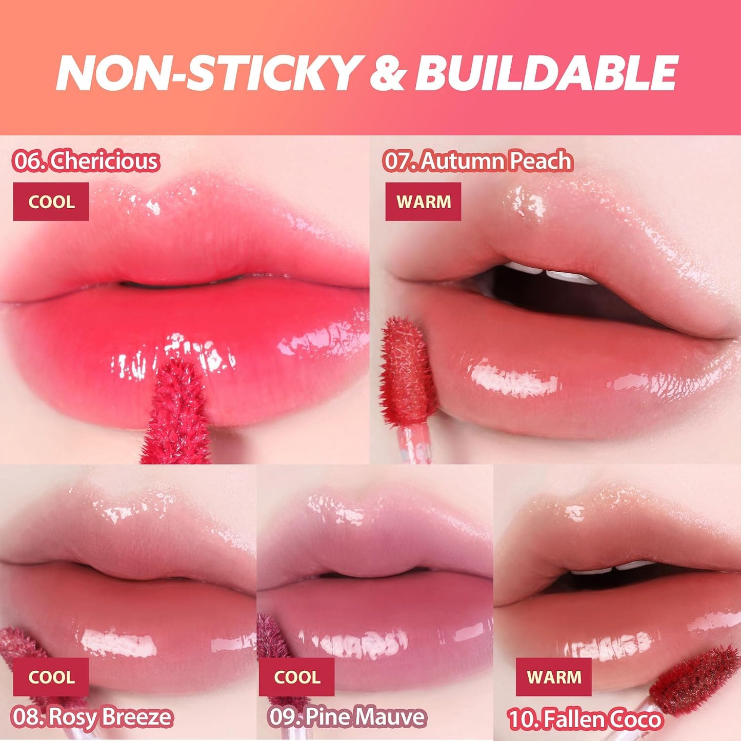 Jelly Lip Glow Tint - Hydrating Lip Gloss with Long-Lasting Moisture | Radiant Shine, Lightweight, Daily Use (New Peach Bear)