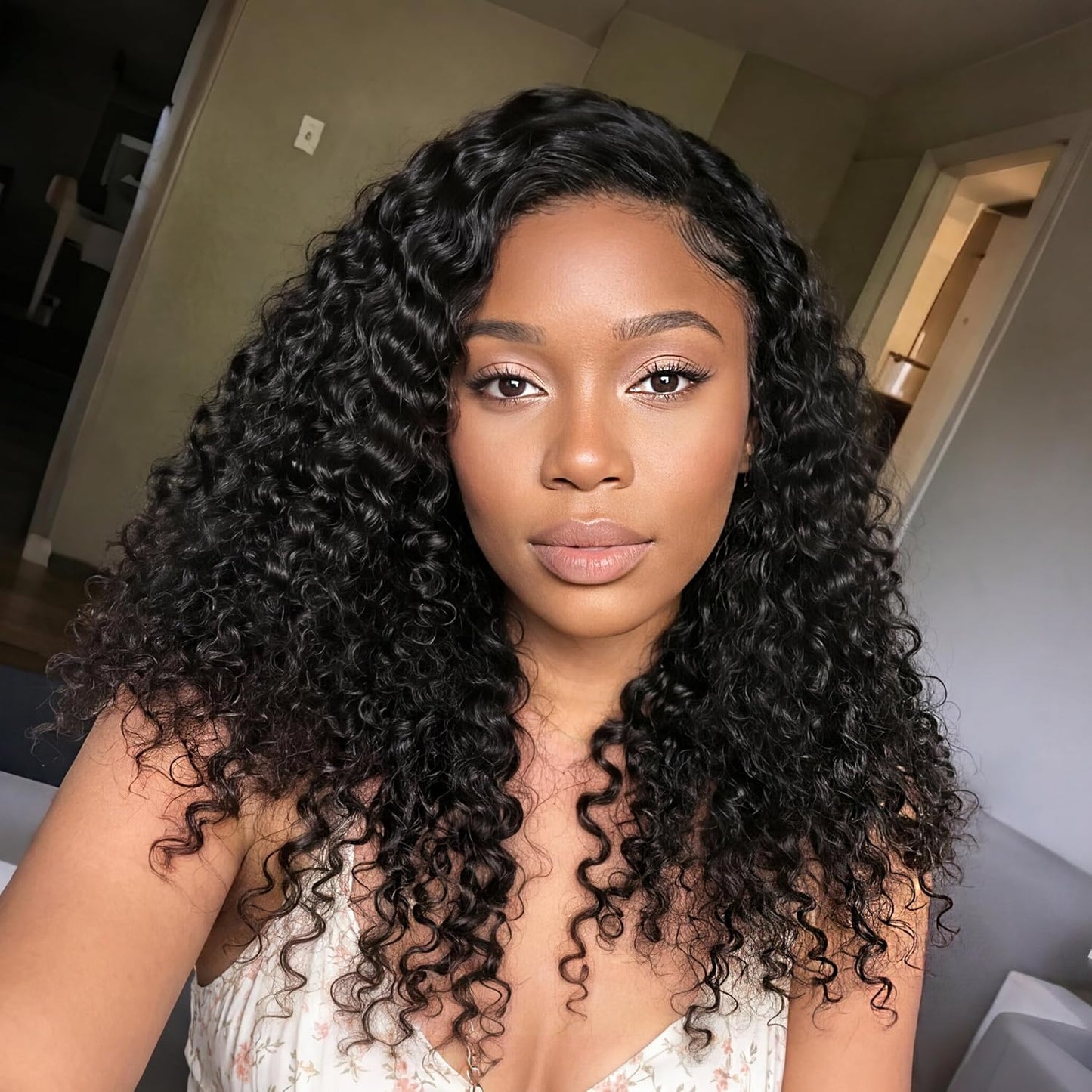 Burmese Curly Half Wig - 200% Density Human Hair | 14-Inch Glueless Flip Over for Black Women