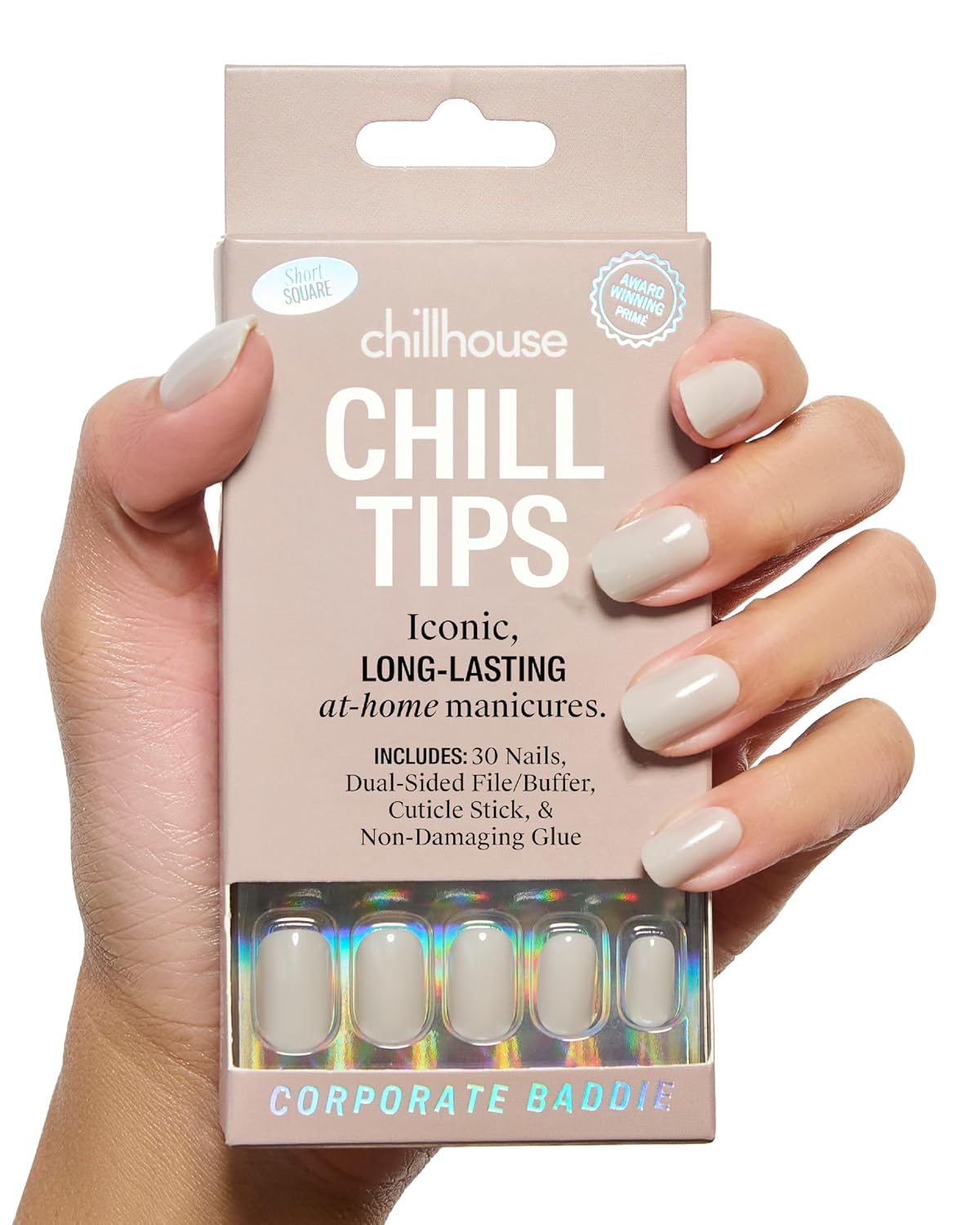 Chillhouse Press-On Nails Kit - Unicorn Club Almond | 30 Customizable Shapes for Up to 2 Weeks of Wear