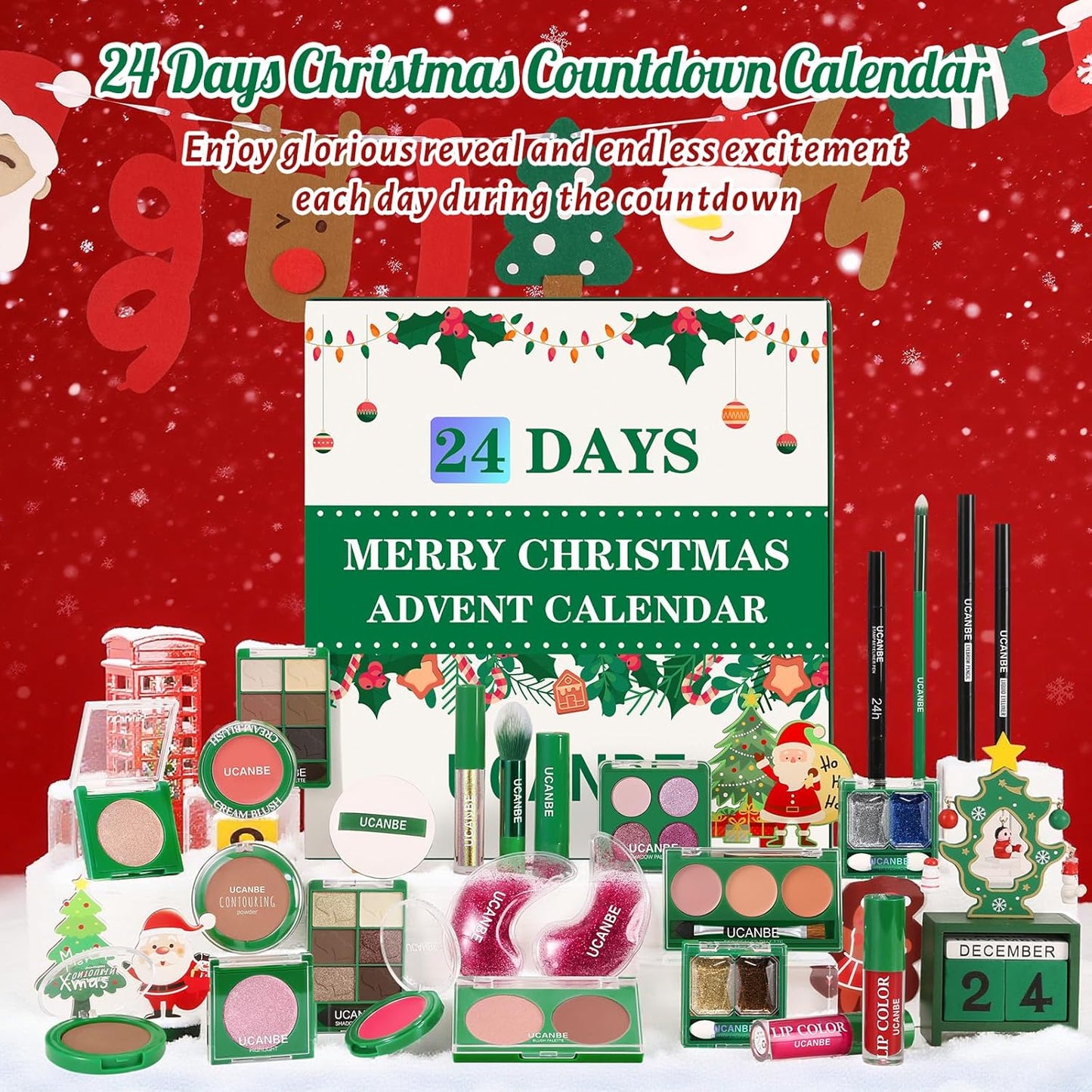 Makeup Advent Calendar 2025 - 24 Days of Christmas Beauty Gifts for Women & Teens | Holiday Countdown Set