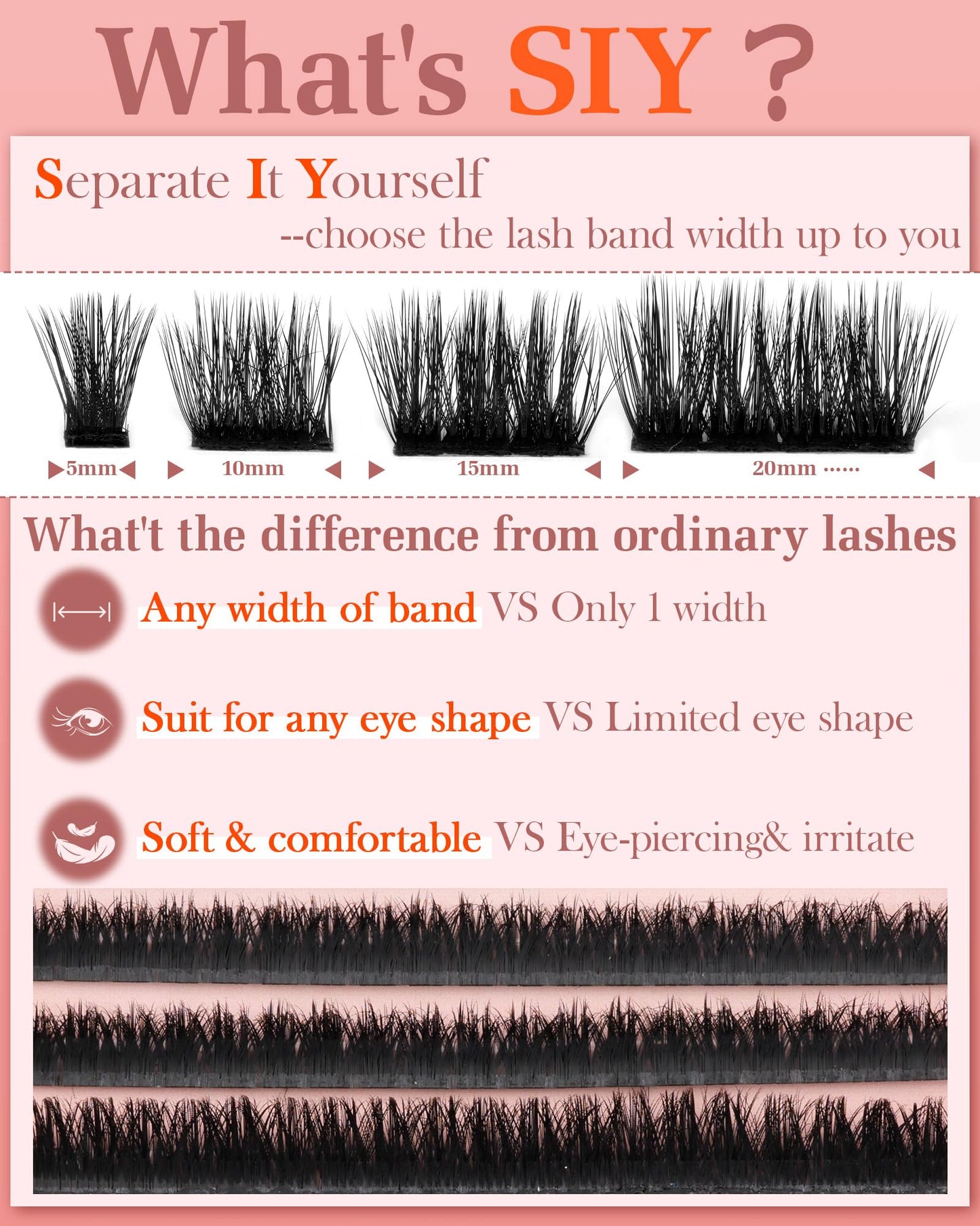 Lash Clusters Fluffy Cluster Eyelash Extensions 100D Eyelash Clusters Thick Volume Lash Extension Faux Mink Eyelashes SIY Individual Lashes DIY at Home by ZANLUFLY