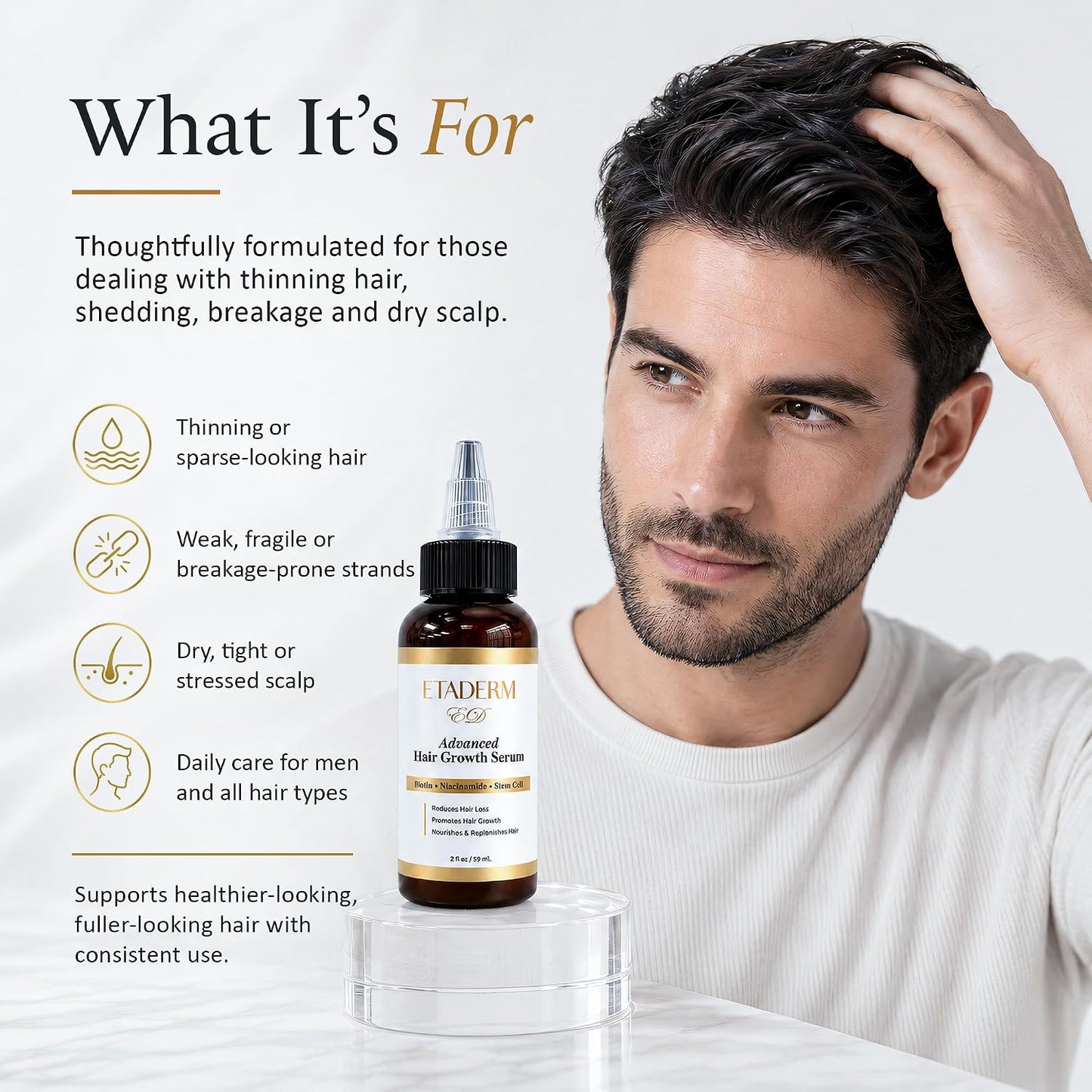 Advanced Hair Growth Serum - Aloe Vera & Biotin Oil for Thicker, Fuller Hair | 60ml