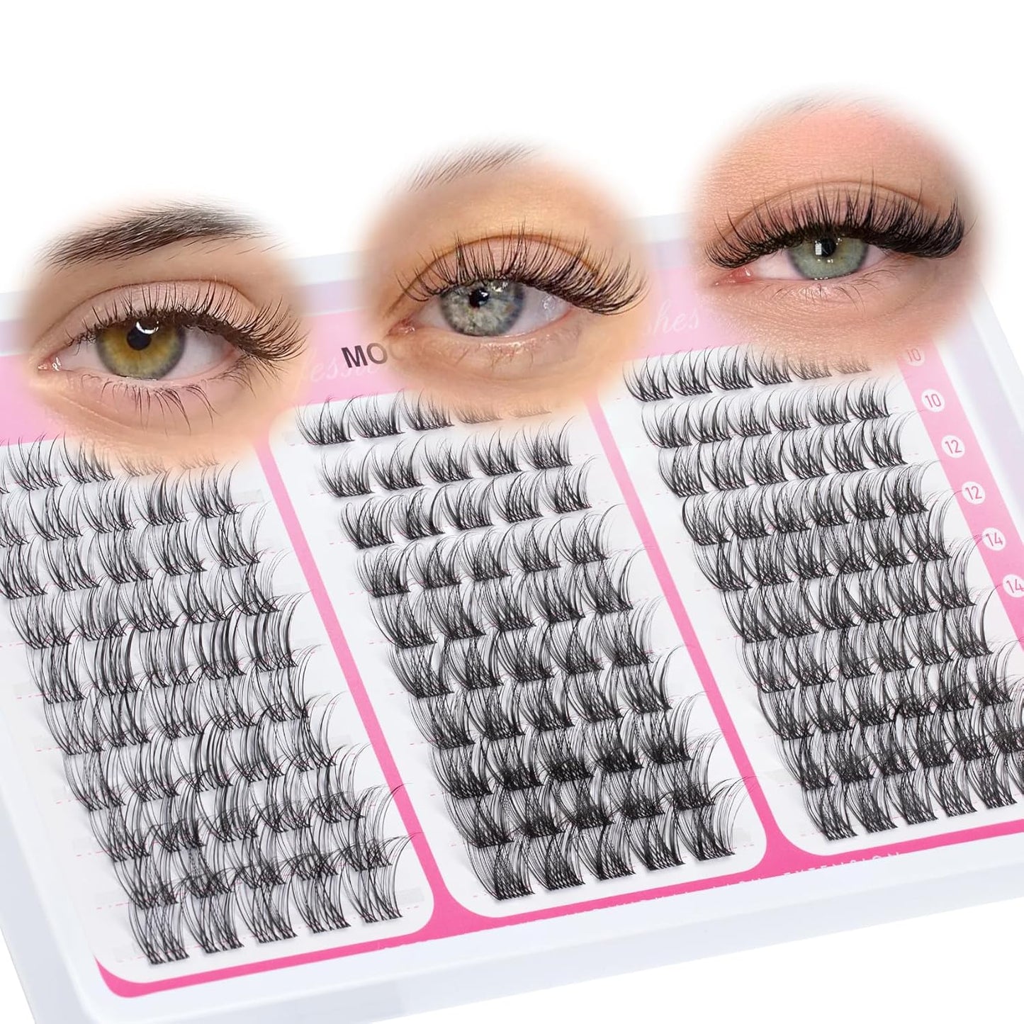 Lash Clusters - 3D Full Eyelash Extensions | Mix of 60D, 80D, 100D, 12-18MM, Waterproof, DIY Fake Mink