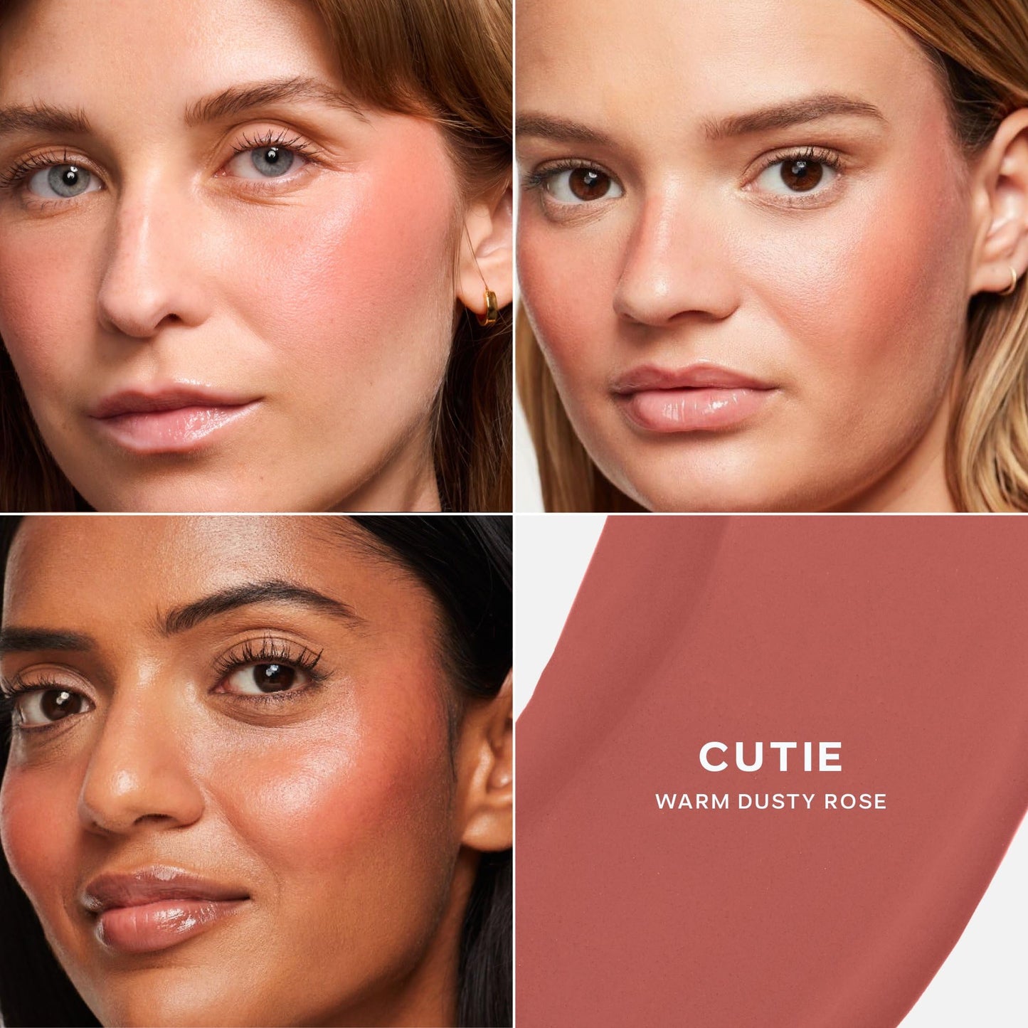 Saie Dew Liquid Blush for Cheeks - Hydrating Cream Blush Stick with a Blendable + Buildable Formula - Skincare Infused Dewy Cheek Tint for a Natural Flush - Glowy Makeup Essential - Cutie (.40 oz)