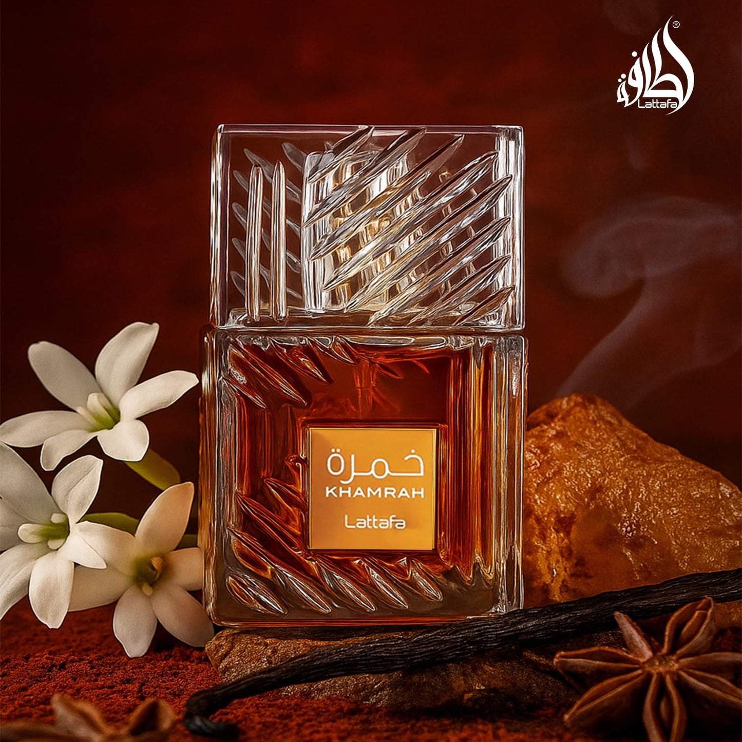 Lattafa Khamrah Eau de Parfum - Warm Spicy Vanilla & Amber Fragrance | 3.40 oz / 100 ml Unisex Perfume