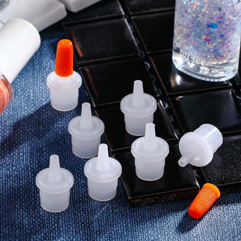 44 Pieces Lash Glue Replacement Tops Kit Eyelash Glue Nozzle Tips Lash Bottle Plug Mouth Tips Pins Blocking Needle for Home Salon Extensions Tools