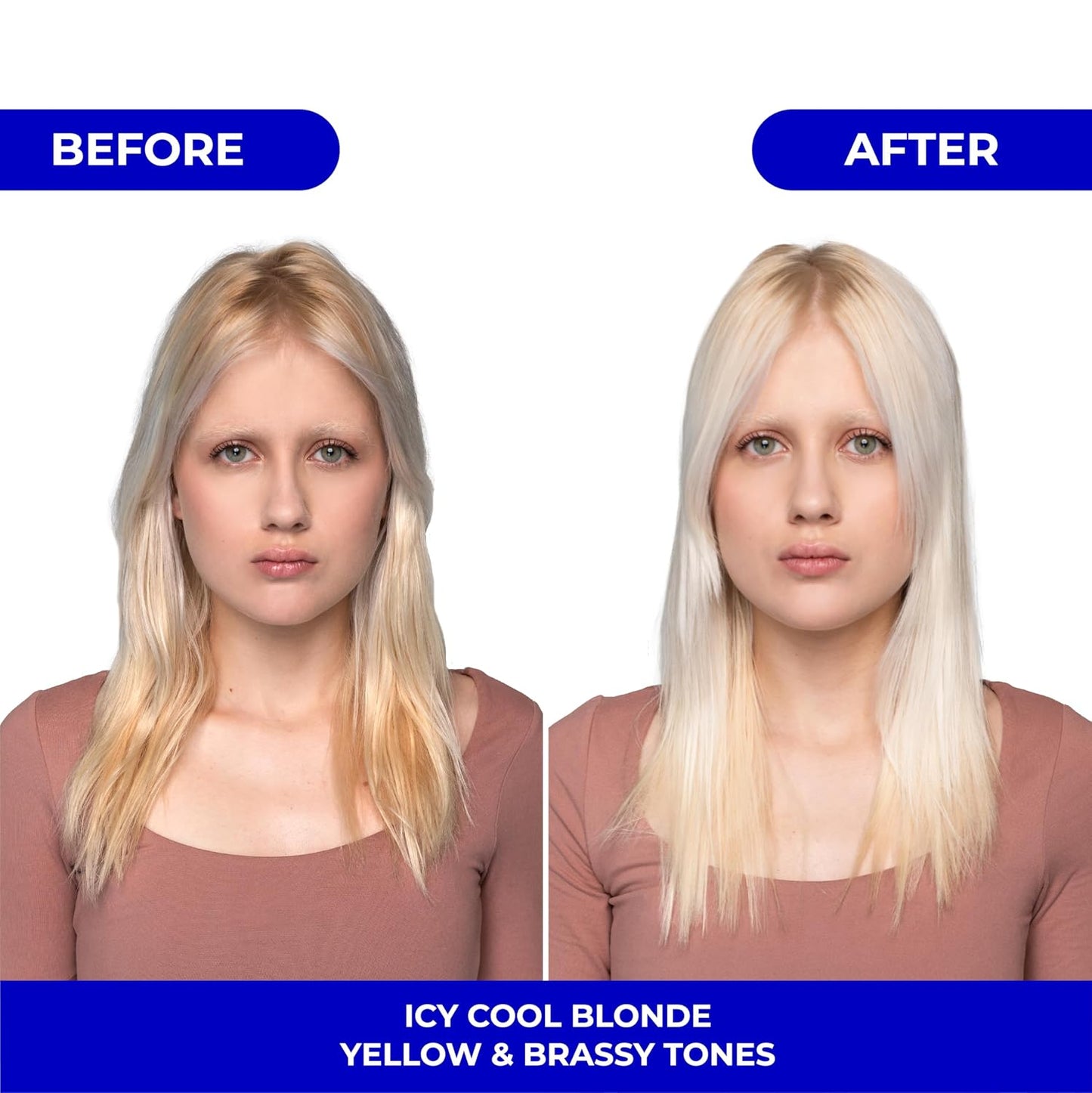 Icy Cool Blonde Purple Shampoo & Toning Mask Set - Neutralizes Yellow & Brassy Tones | Hyaluronic Acid & Biotin | 2 x 10.1 Fl Oz