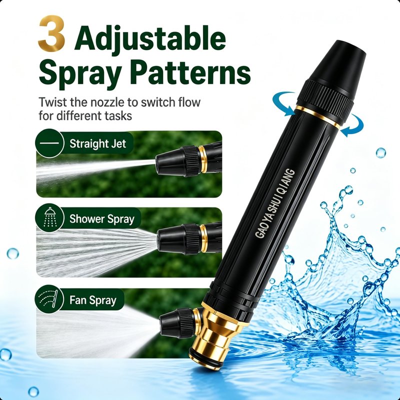 2026 New Home High-Pressure Car Wash Water Gun, Garden Hose Nozzle High Pressure Powerful Cleaning Spray Evenly, High Pressure Hose Nozzle (Pacifier Interface)